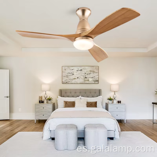 Luz del ventilador de techo de madera maciza LED